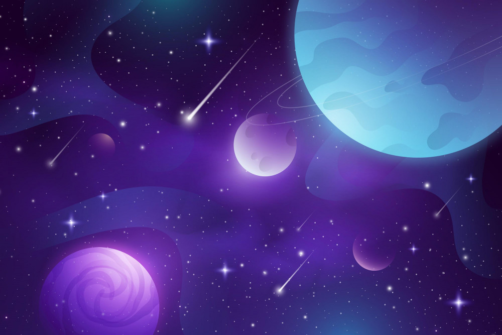 Fototapeta planety i gwiazdy w kosmosie