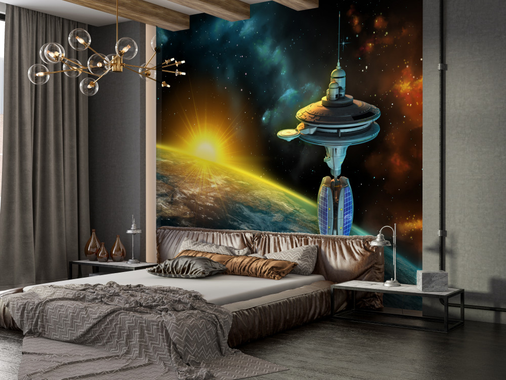 Fototapeta stacja orbitalna w kosmosie