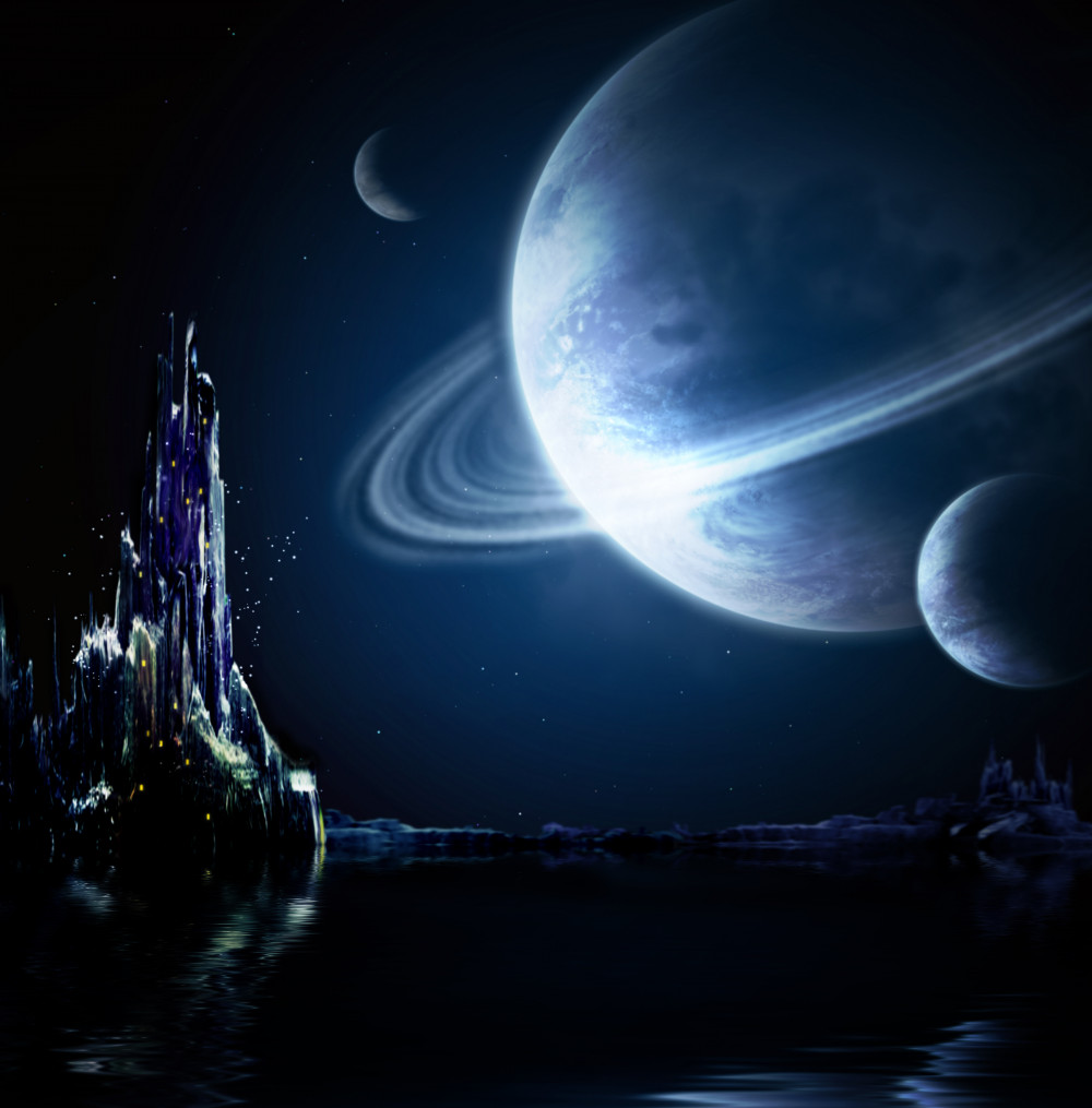 Fototapeta fantastyczna przestrzeń nocą