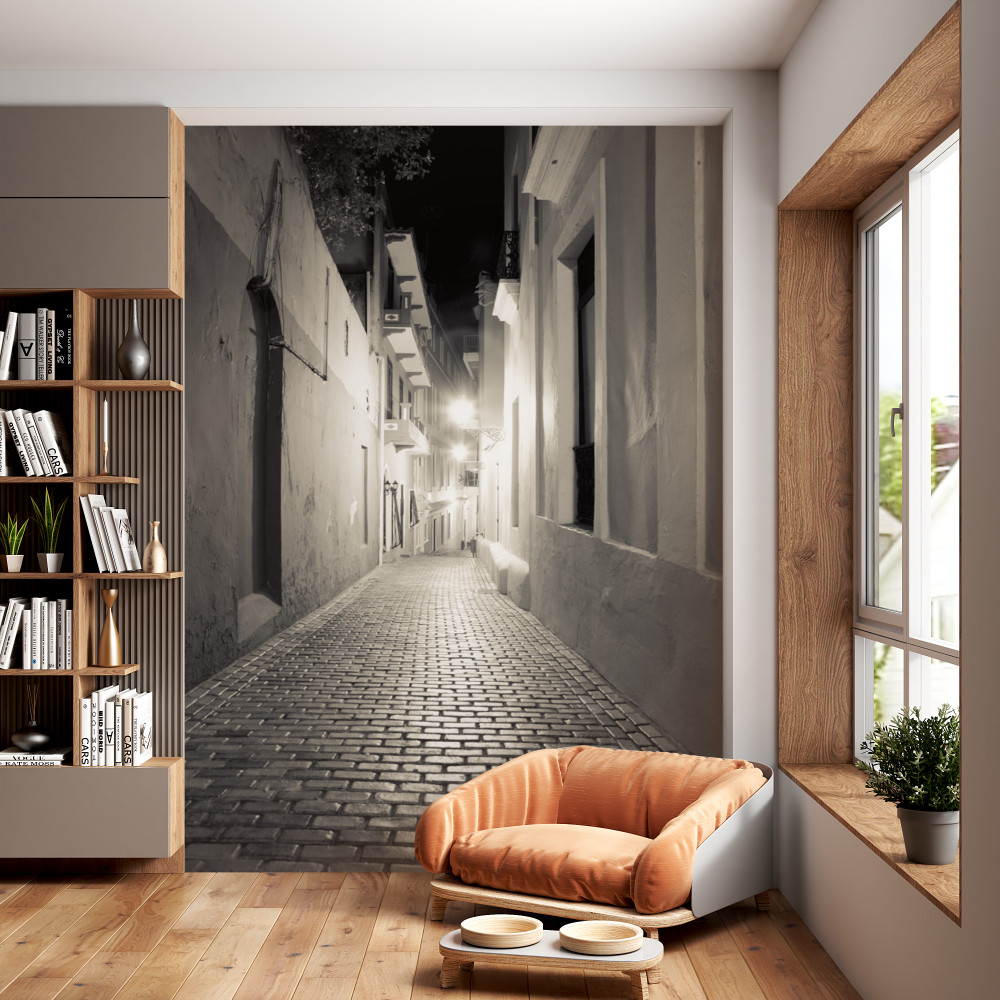 Fototapeta pusta ulica w nocy