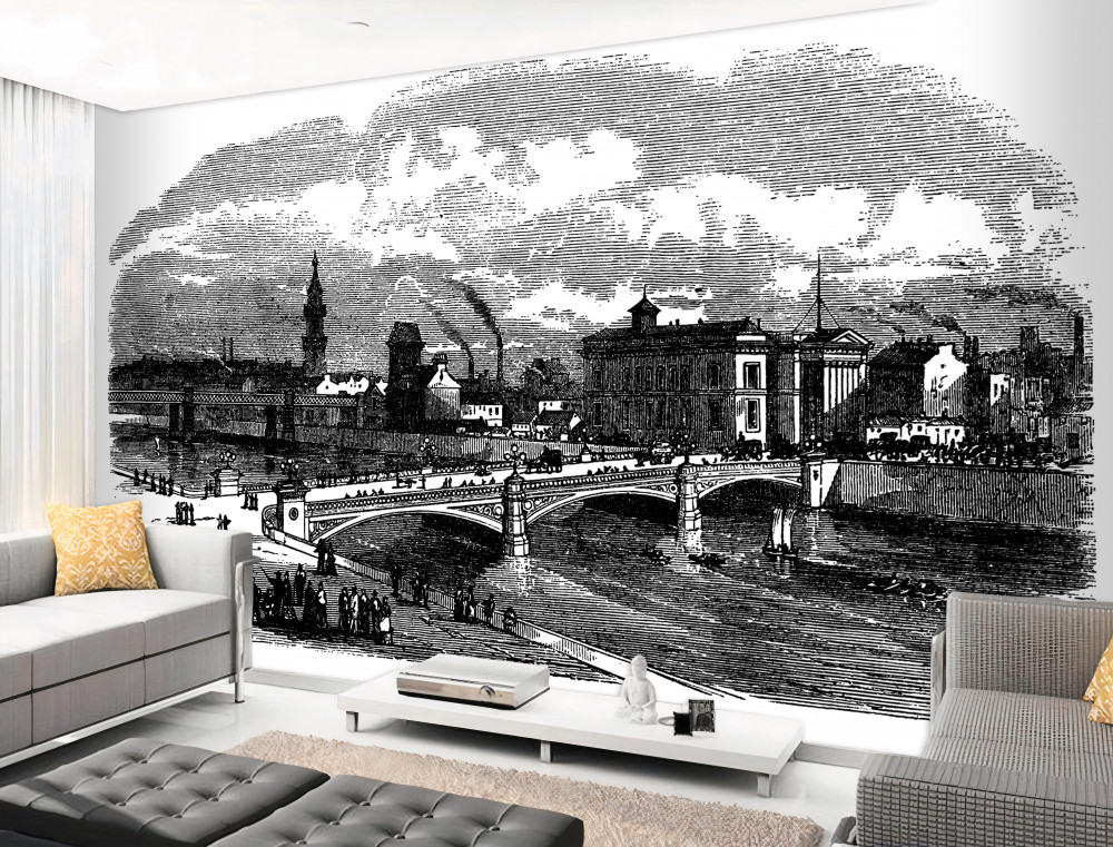 Fototapeta Albert Bridge Glasgow w stylu retro