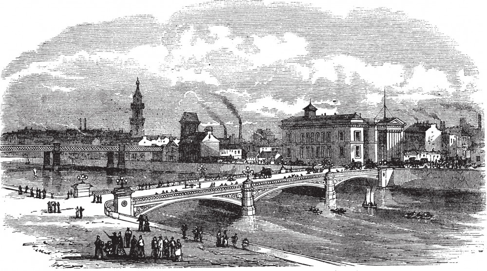 Fototapeta Albert Bridge Glasgow w stylu retro