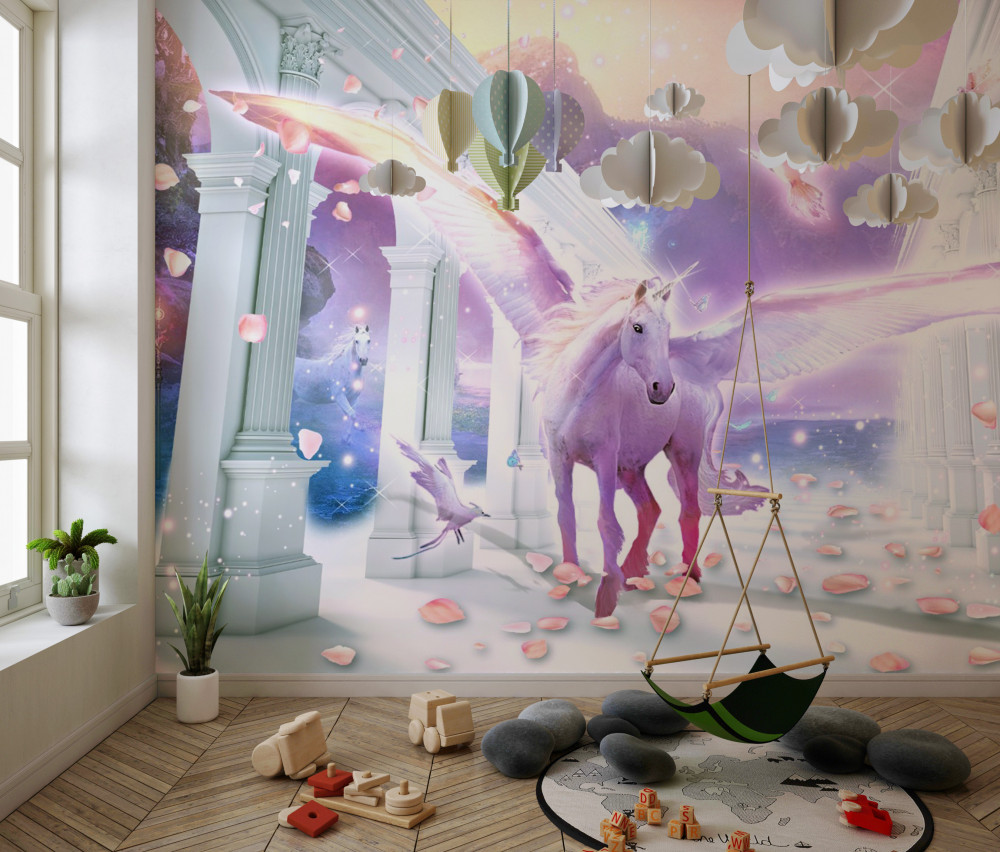 Fototapeta latający jednorożec fantasy