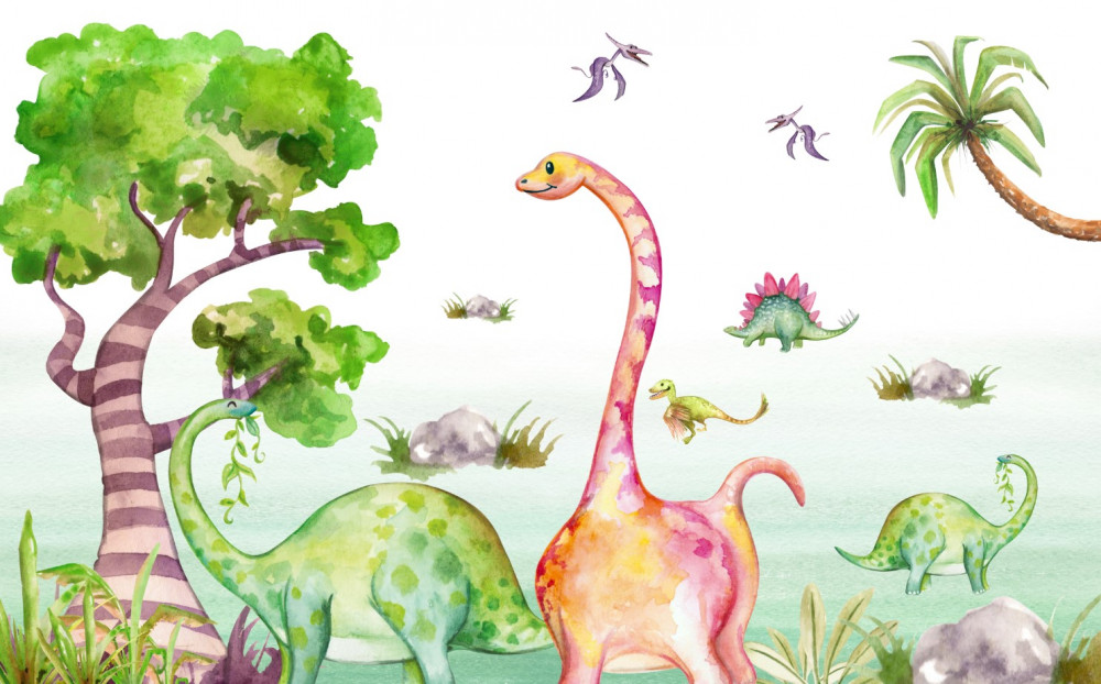Fototapeta dinozaury z kreskówek na spacer