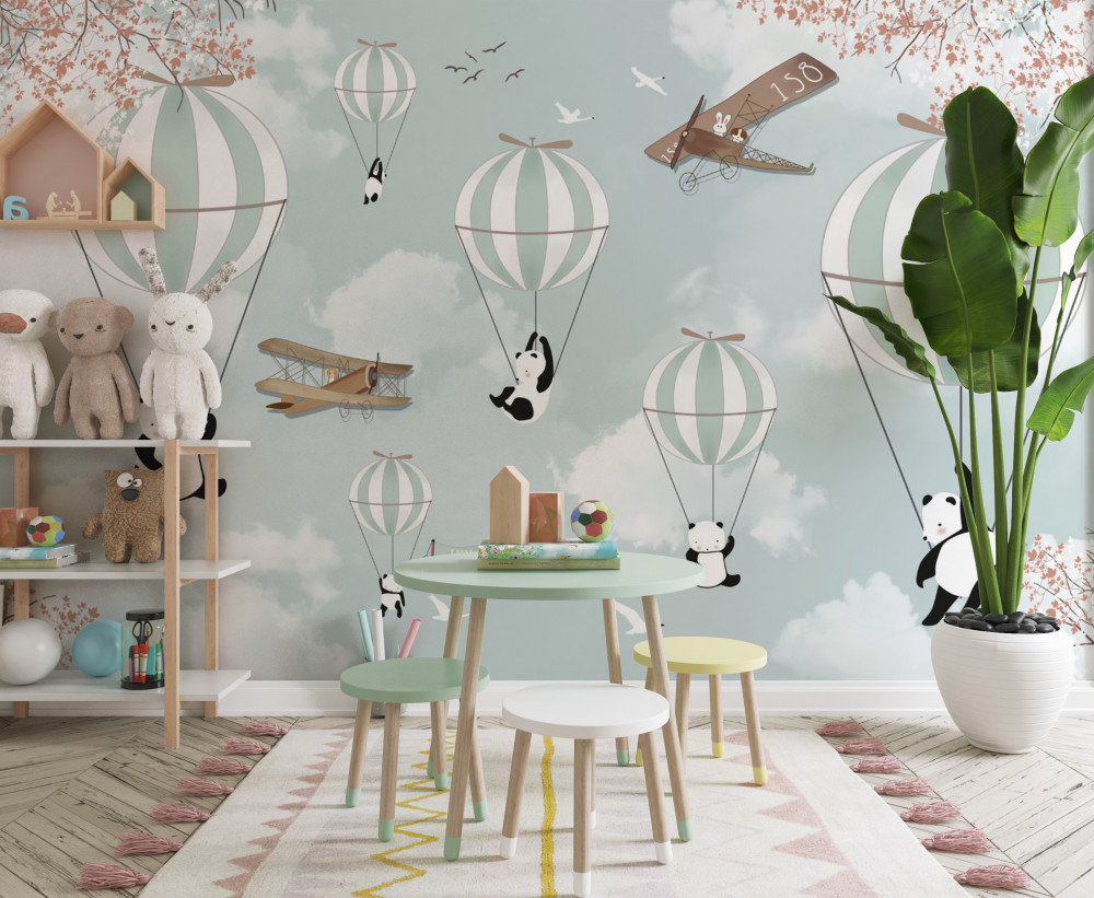 Fototapeta balony i pandy