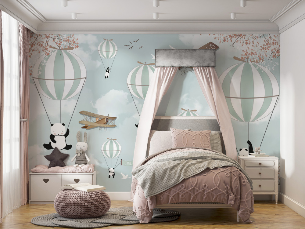 Fototapeta balony i pandy