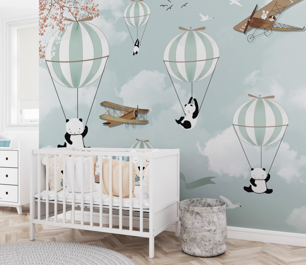 Fototapeta balony i pandy