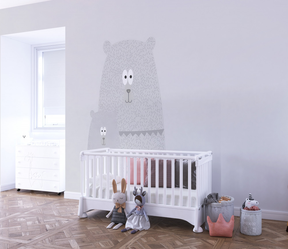 Fototapeta niedźwiedzie grizzly na szarym tle
