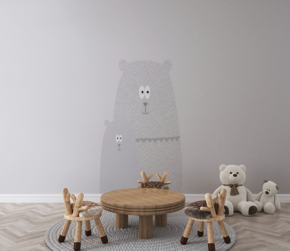 Fototapeta niedźwiedzie grizzly na szarym tle