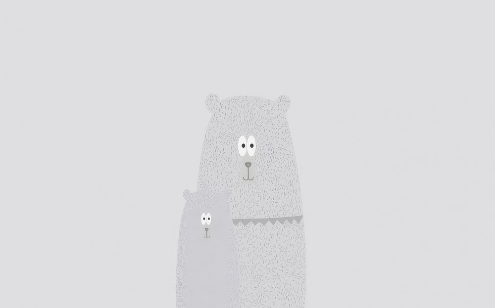 Fototapeta niedźwiedzie grizzly na szarym tle