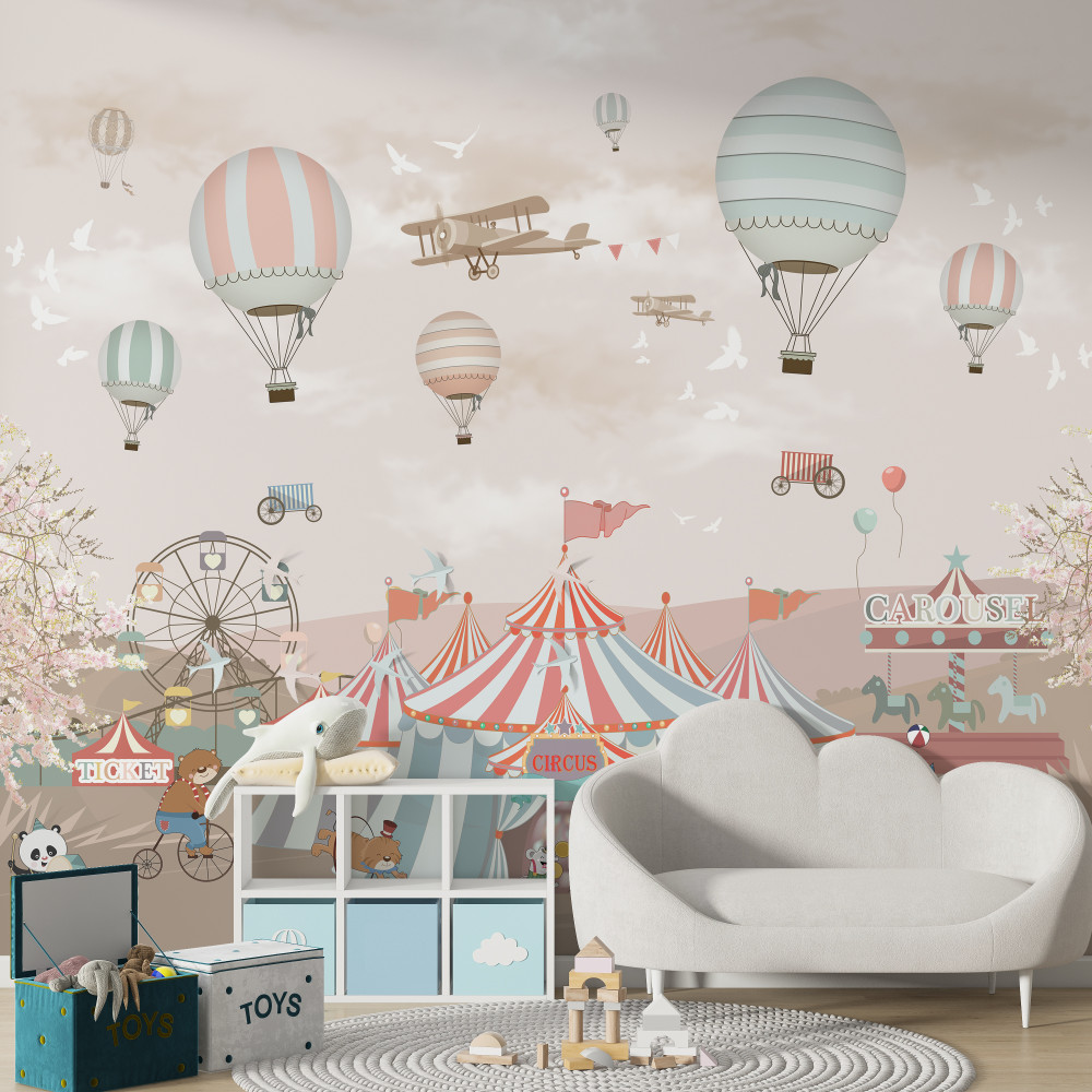 Fototapeta balony nad cyrkiem