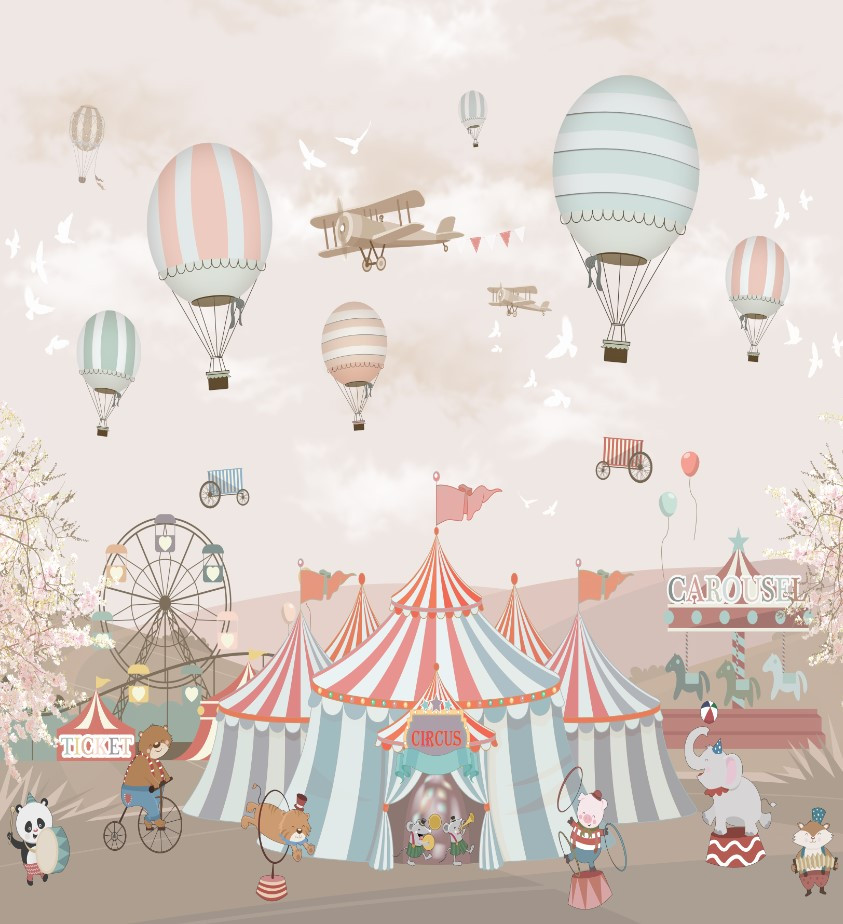 Fototapeta balony nad cyrkiem