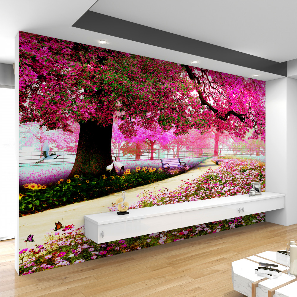 Fototapeta stara kwitnąca różowa sakura