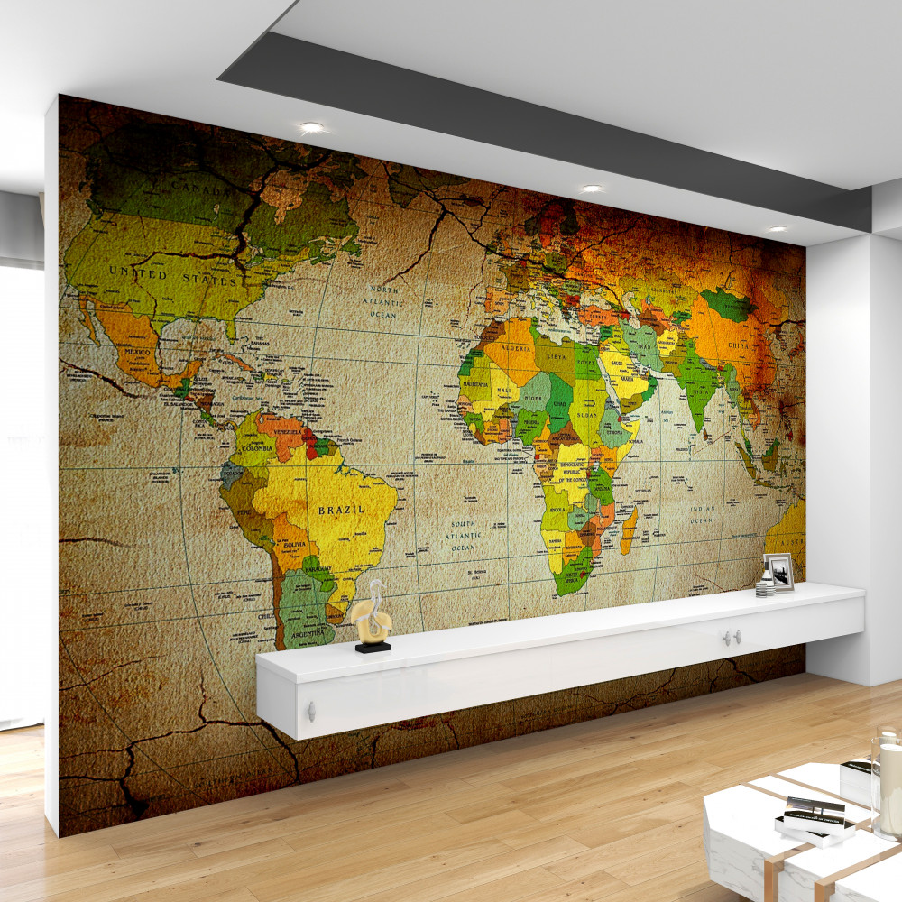 Fototapeta geograficzna mapa świata