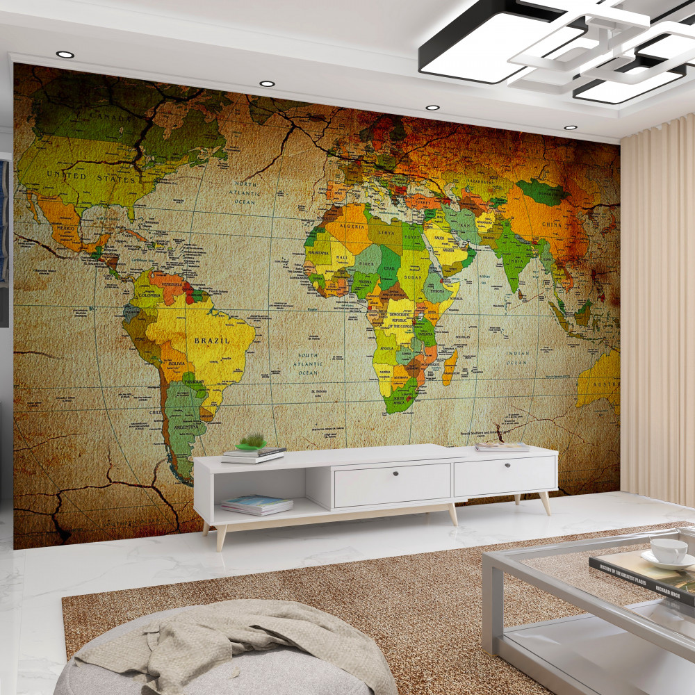 Fototapeta geograficzna mapa świata