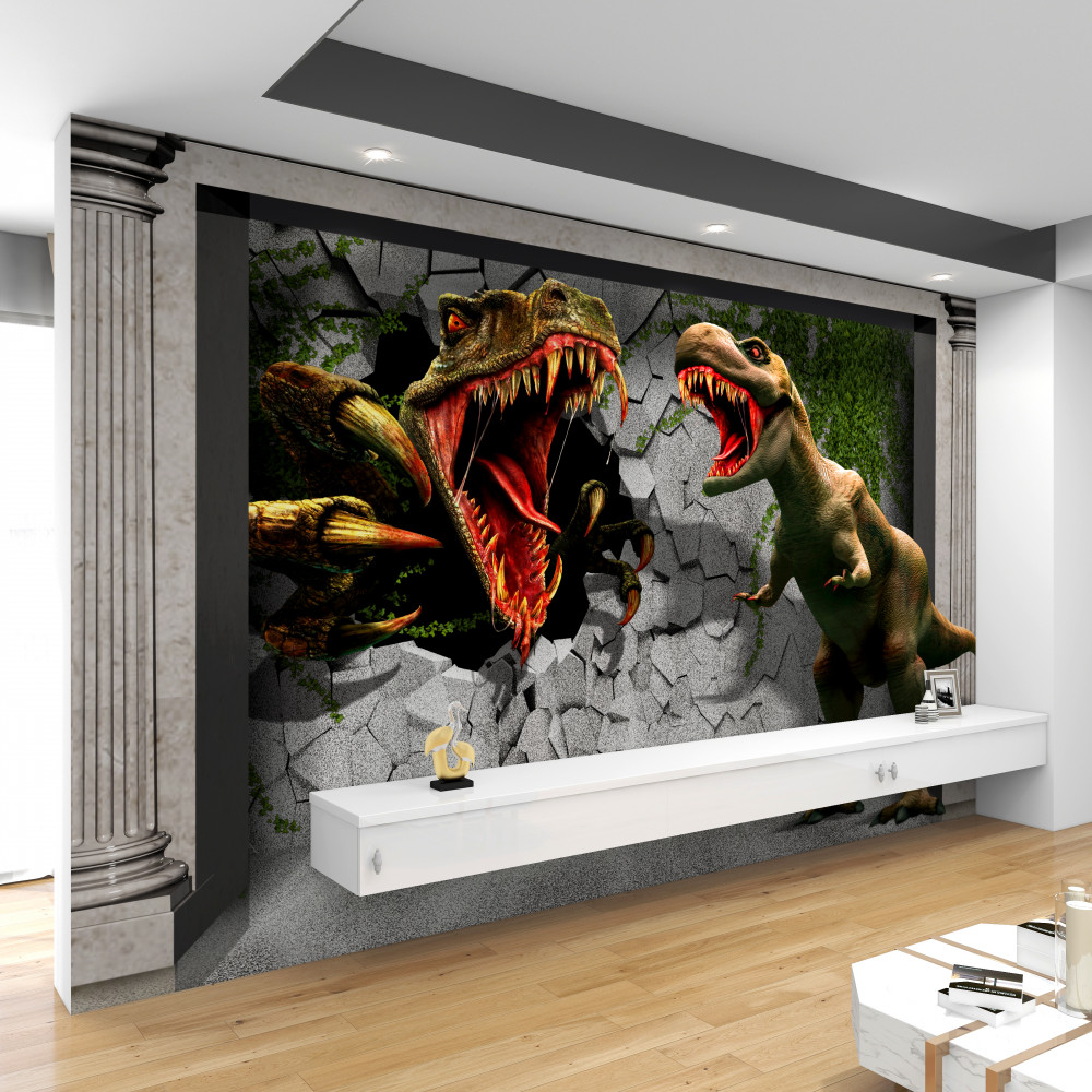Fototapeta niebezpieczny dinozaur w łuku