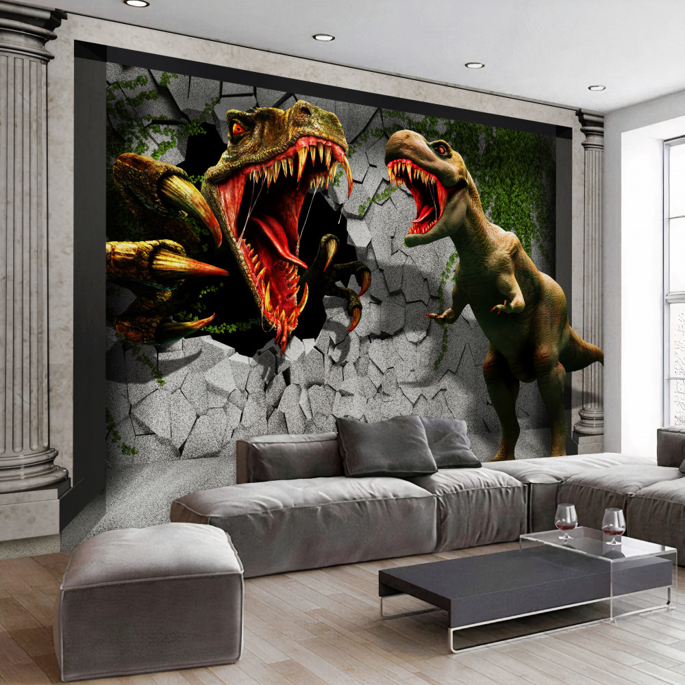 Fototapeta niebezpieczny dinozaur w łuku