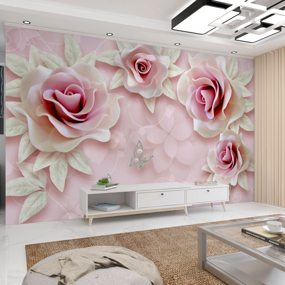 Fototapeta delikatna liliowa porcelanowa róża