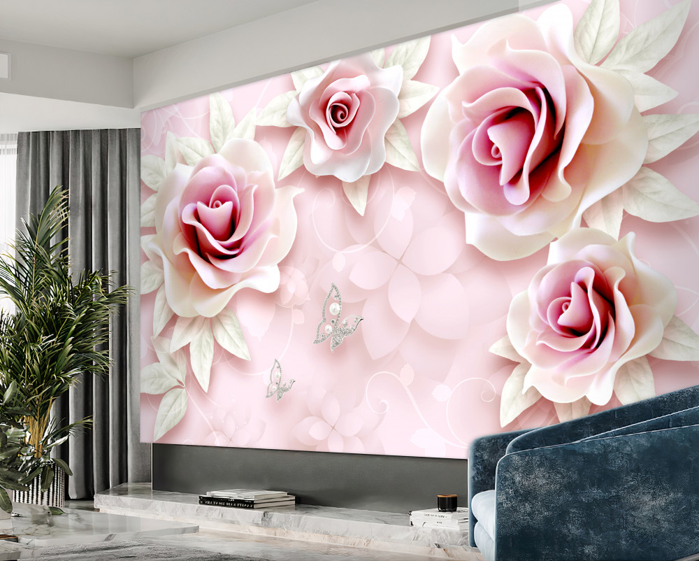 Fototapeta delikatna liliowa porcelanowa róża