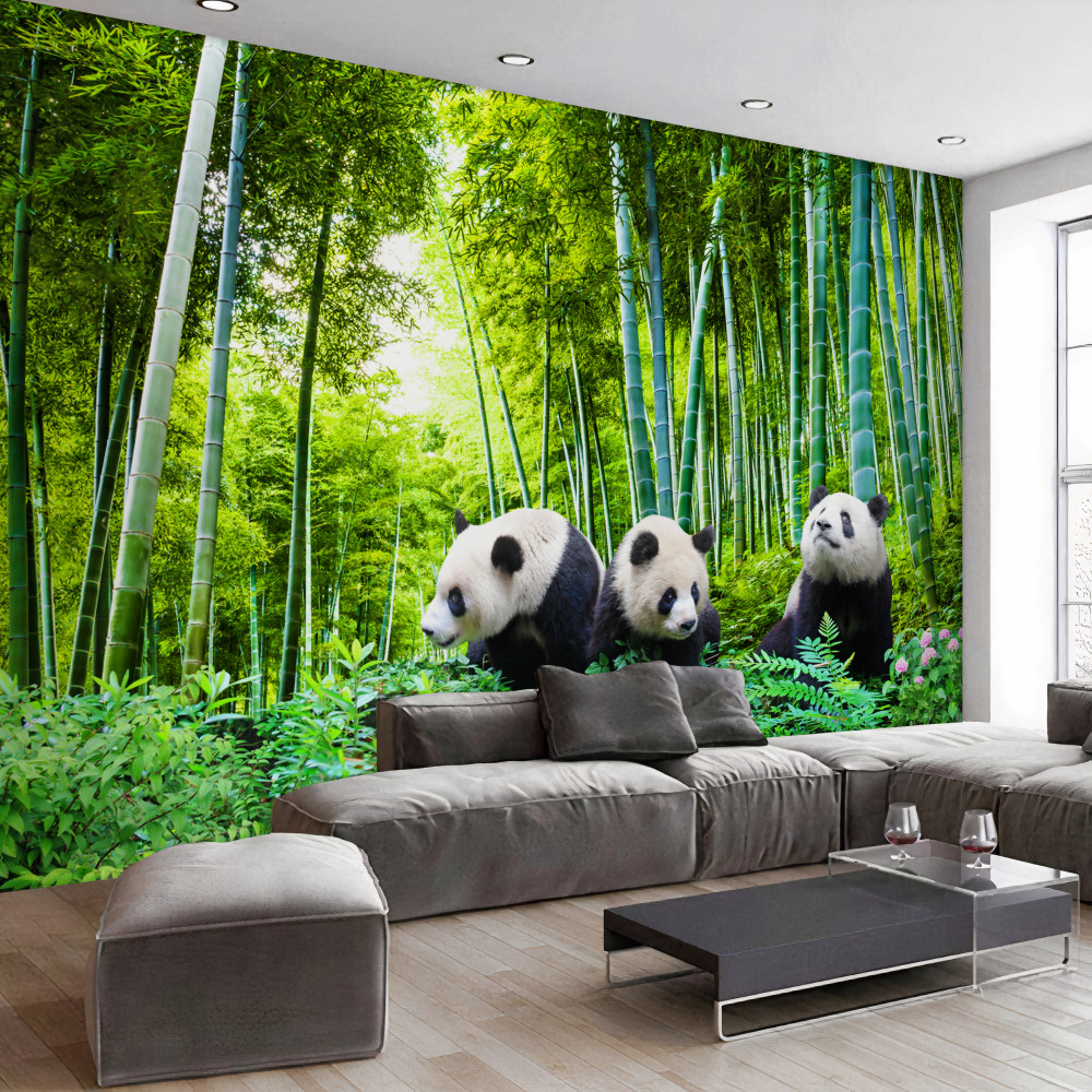 Fototapeta trzy pandy w lesie