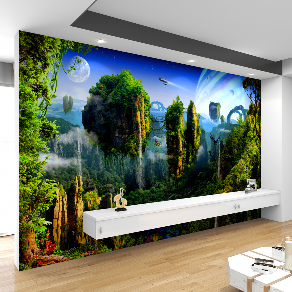 Fototapeta zielone miasto fantasy