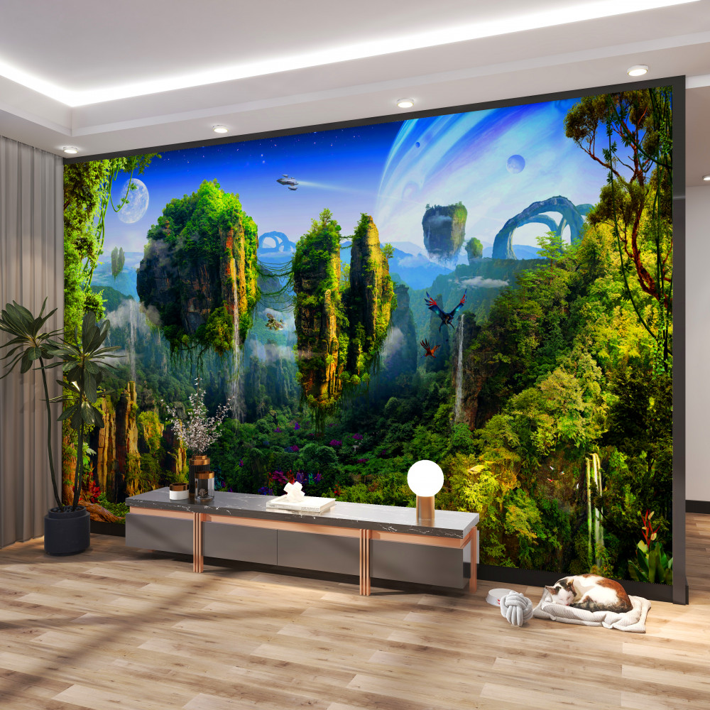 Fototapeta zielone miasto fantasy