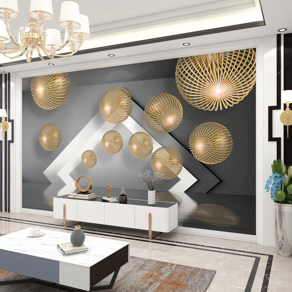 Fototapeta pływające kule z brązową teksturą