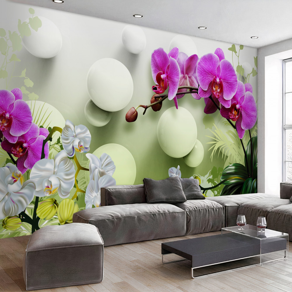 Fototapeta fantazja z pięknymi orchideami