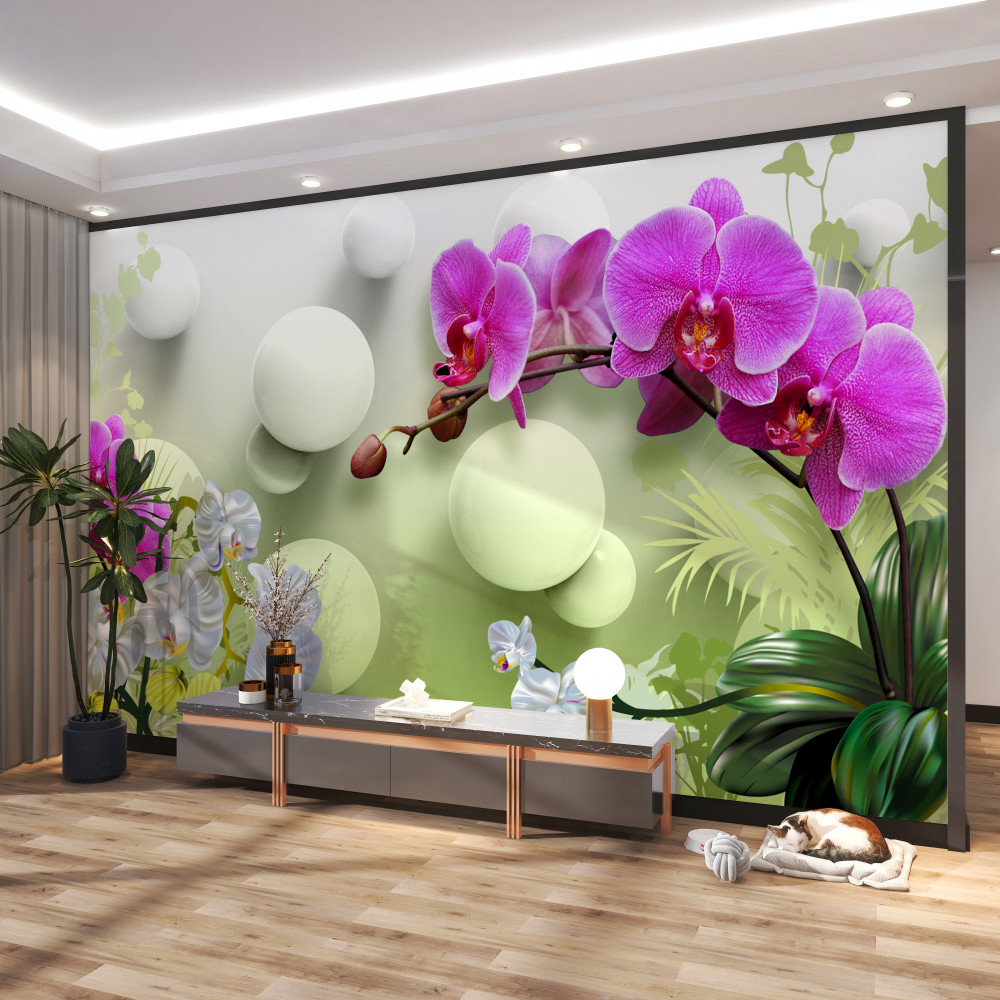 Fototapeta fantazja z pięknymi orchideami