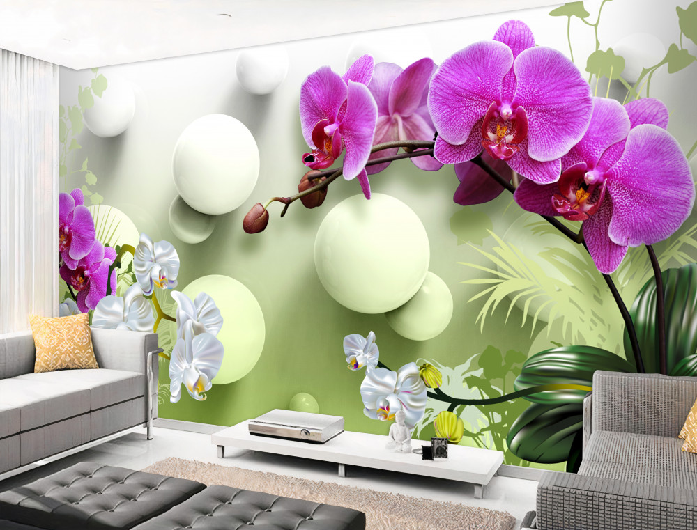 Fototapeta fantazja z pięknymi orchideami
