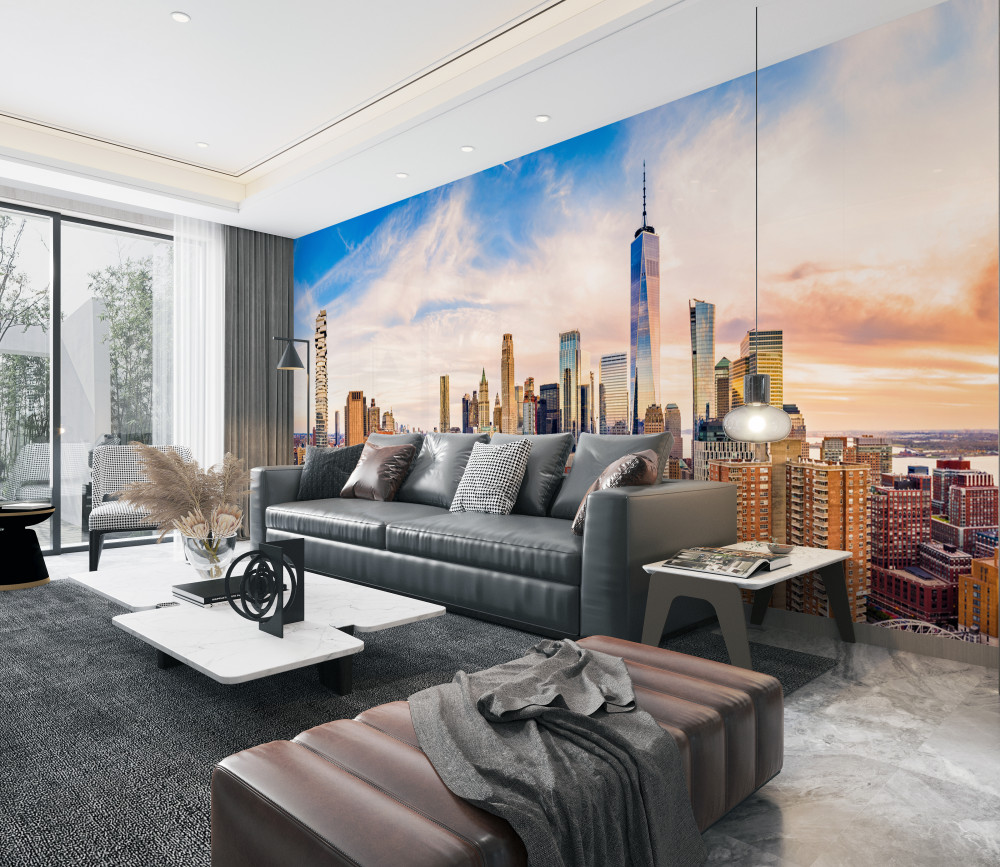 Fototapeta Dolny Manhattan o zachodzie słońca