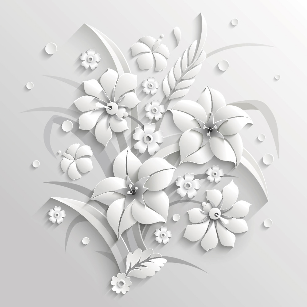 Fototapeta śnieżnobiałe kwiaty na białym tle