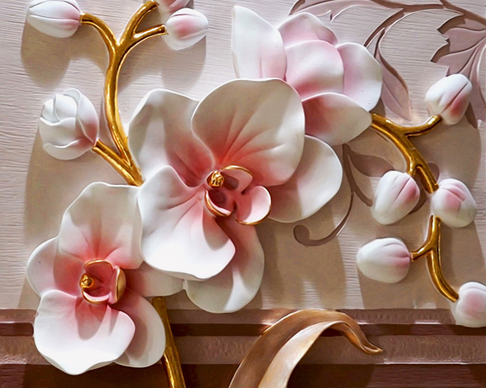 Fototapeta orchidee i ogromne kwitnące pąki