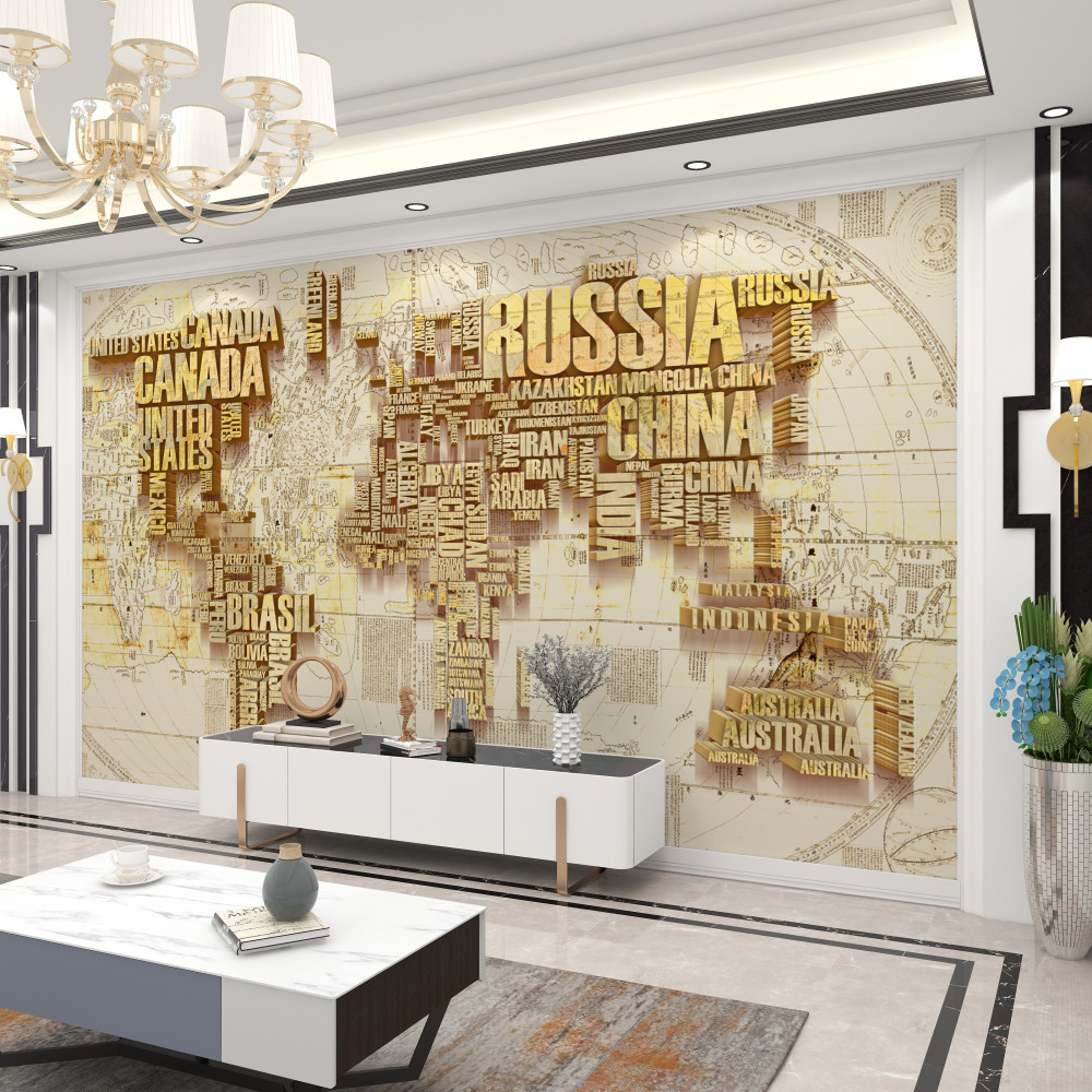 Fototapeta mapa świata z nazw krajów