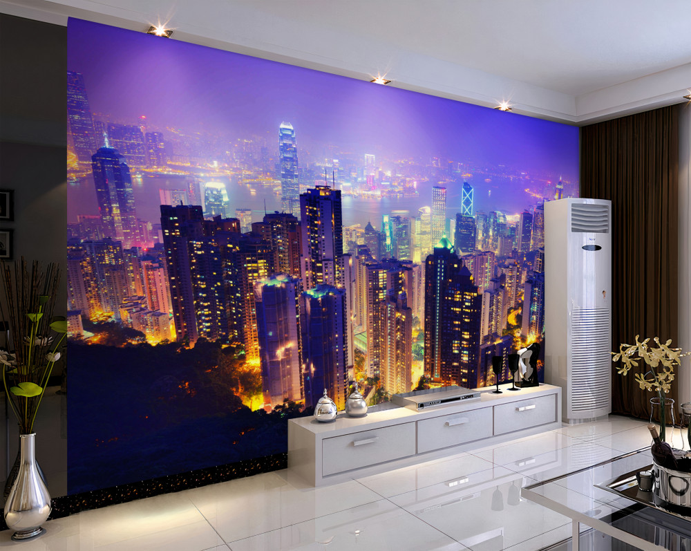 Fototapeta piękny widok na Hongkong nocą