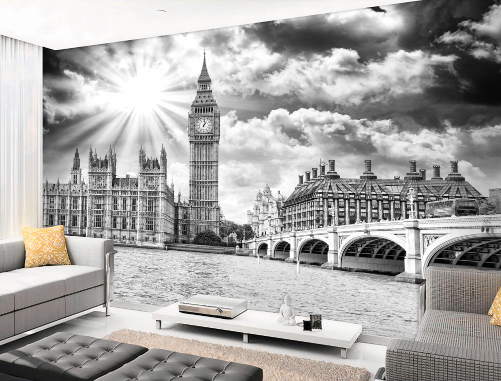 Fototapeta Big Ben czarno-biały Londyn