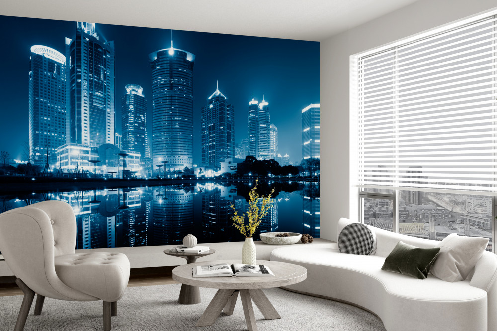 Fototapeta Szanghaj w nocnych światłach