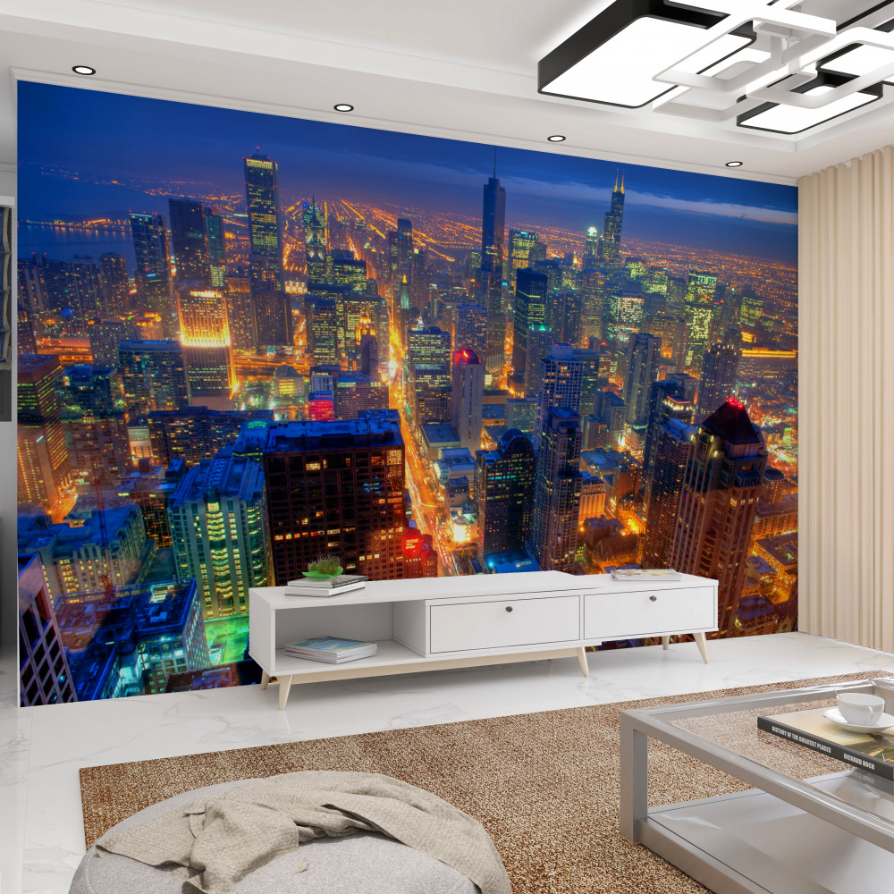 Fototapeta ulice Chicago w światłach