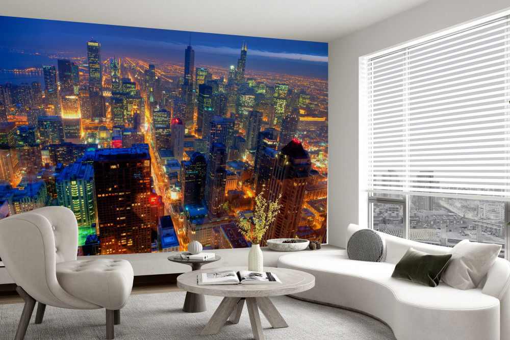 Fototapeta ulice Chicago w światłach