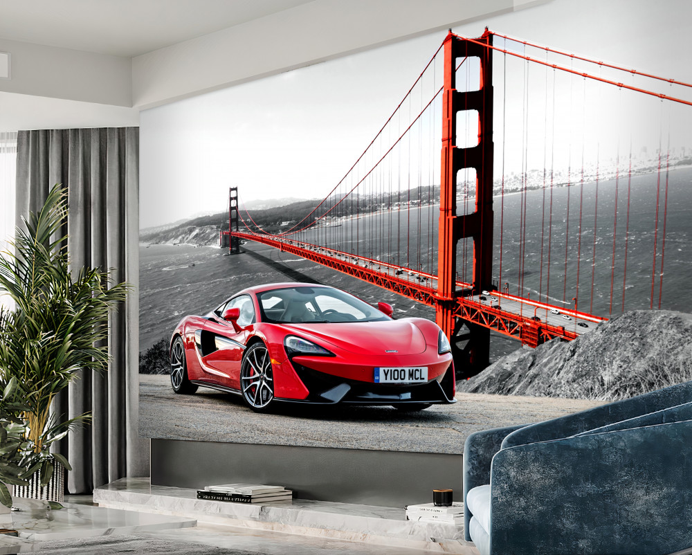 Fototapeta McLaren na tle mostu