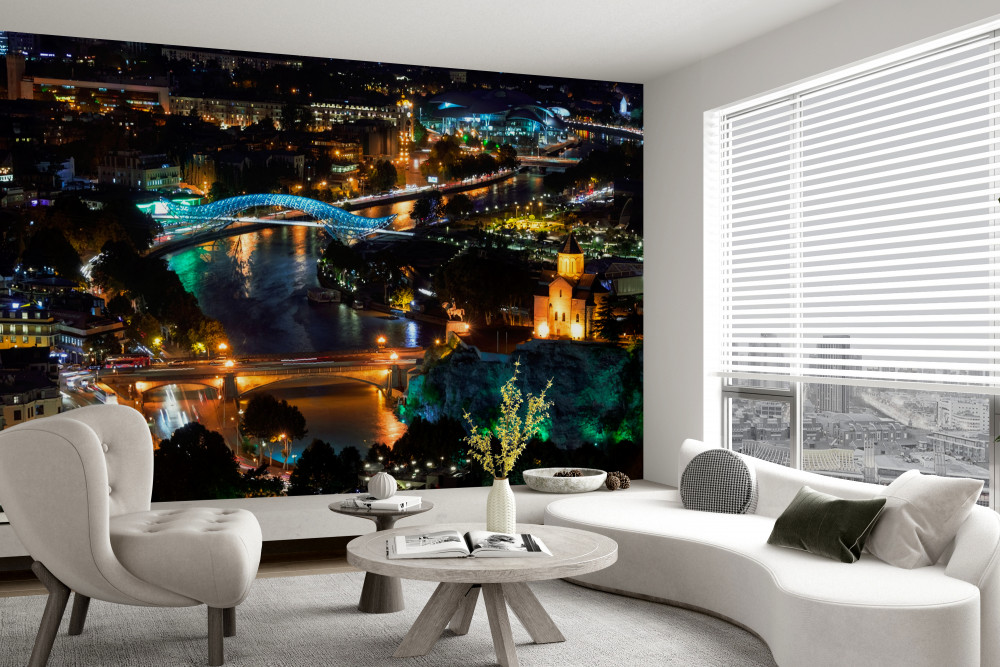 Fototapeta wieczorne nowoczesne Tbilisi