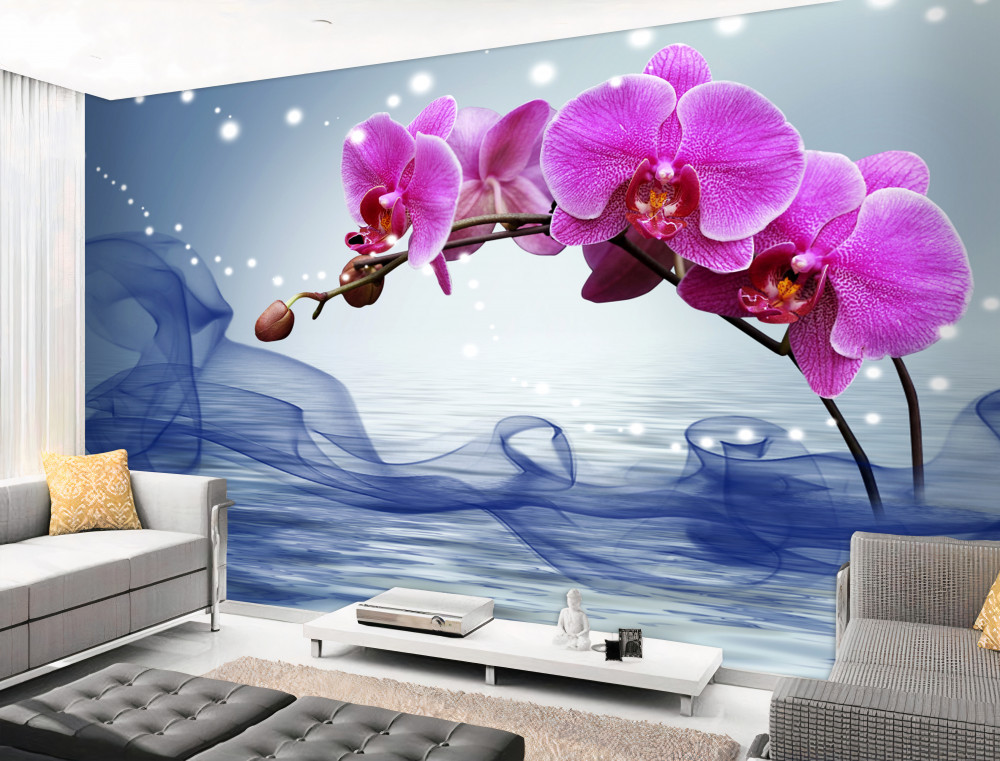 Fototapeta luksusowa liliowa ramka na orchideę