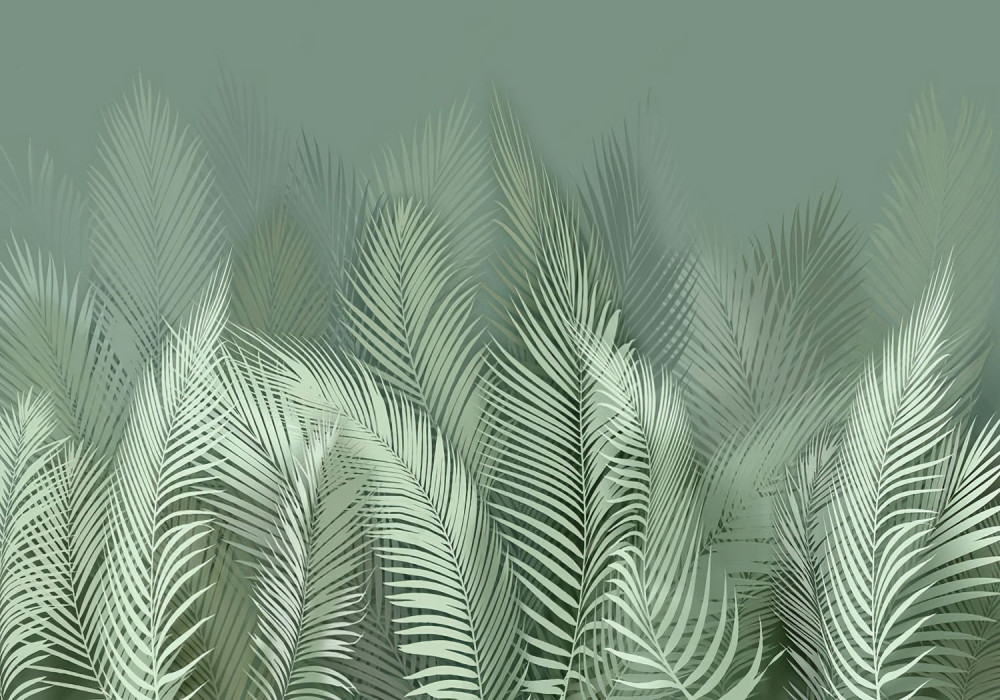 Fototapeta zielone liście palmowe