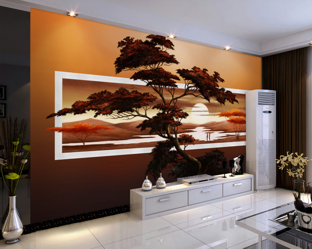 Fototapeta bonsai o zachodzie słońca