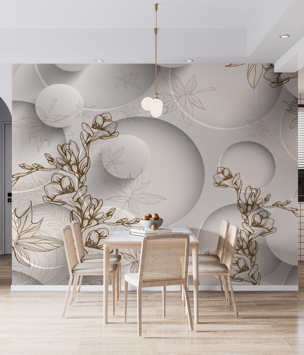 Fototapeta białe kwiaty magnolii na kółkach