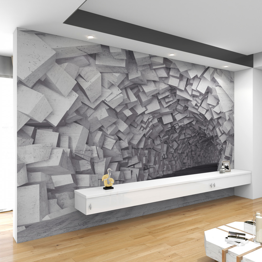 Fototapeta tunel wykonany z kształtów 3D