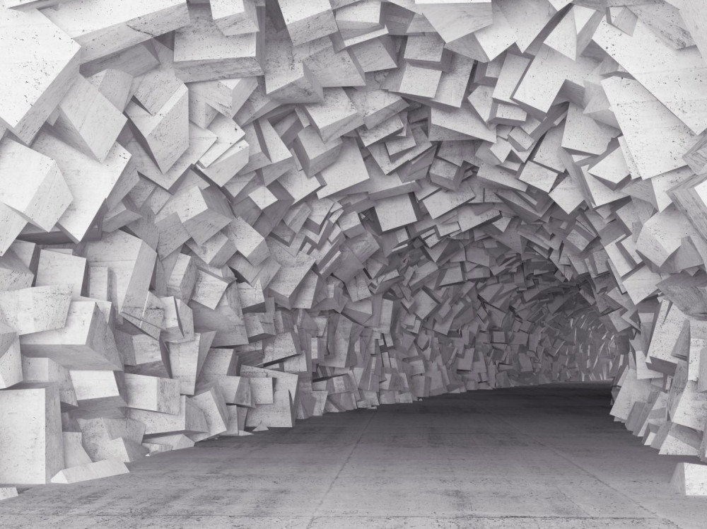 Fototapeta tunel wykonany z kształtów 3D