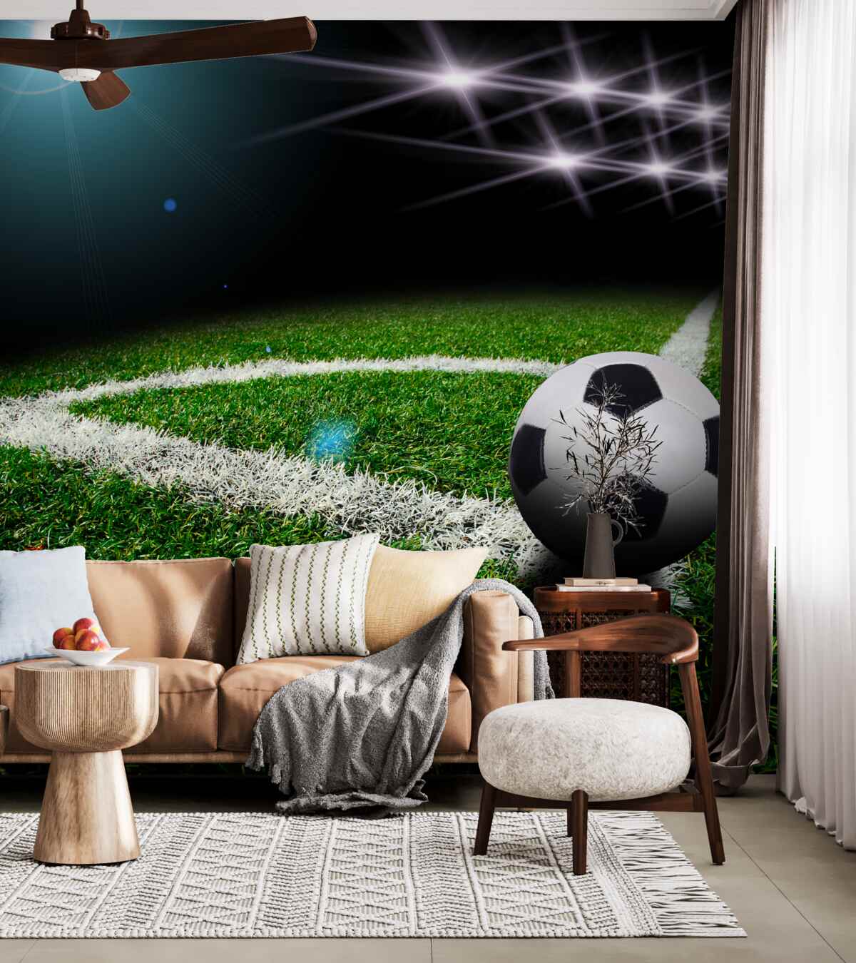 Fototapeta Piłka nożna na boisku stadionu
