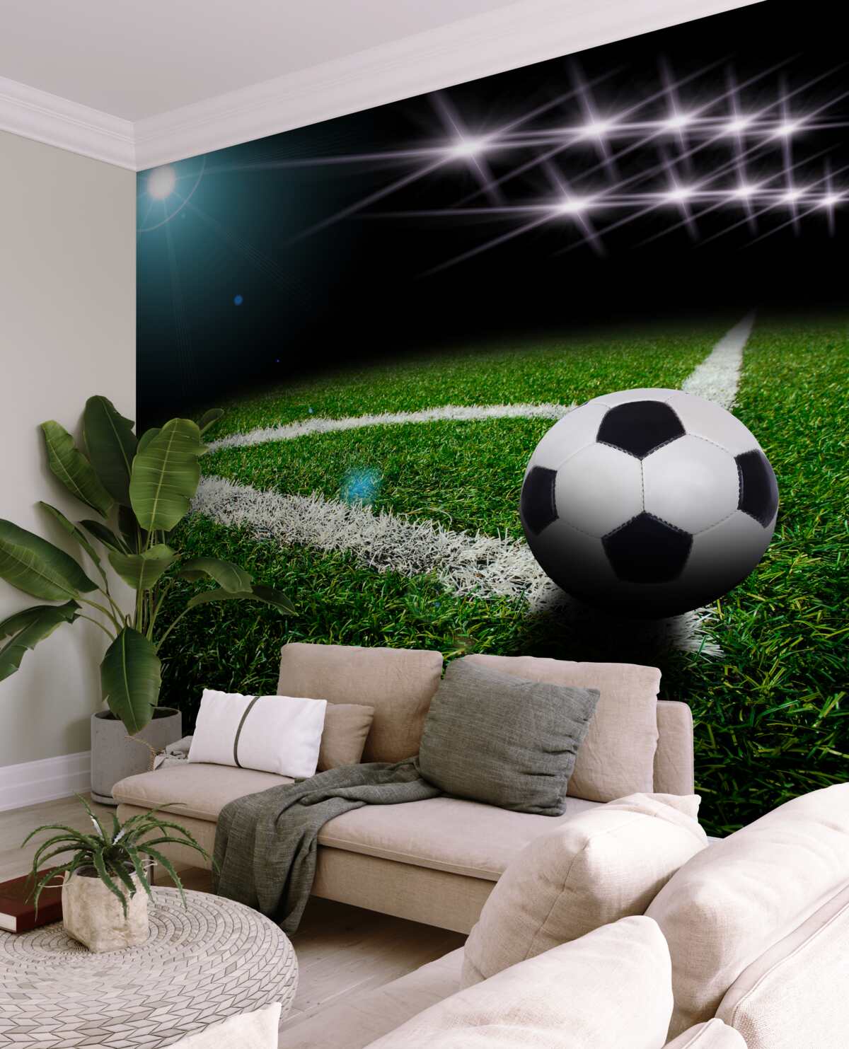 Fototapeta Piłka nożna na boisku stadionu