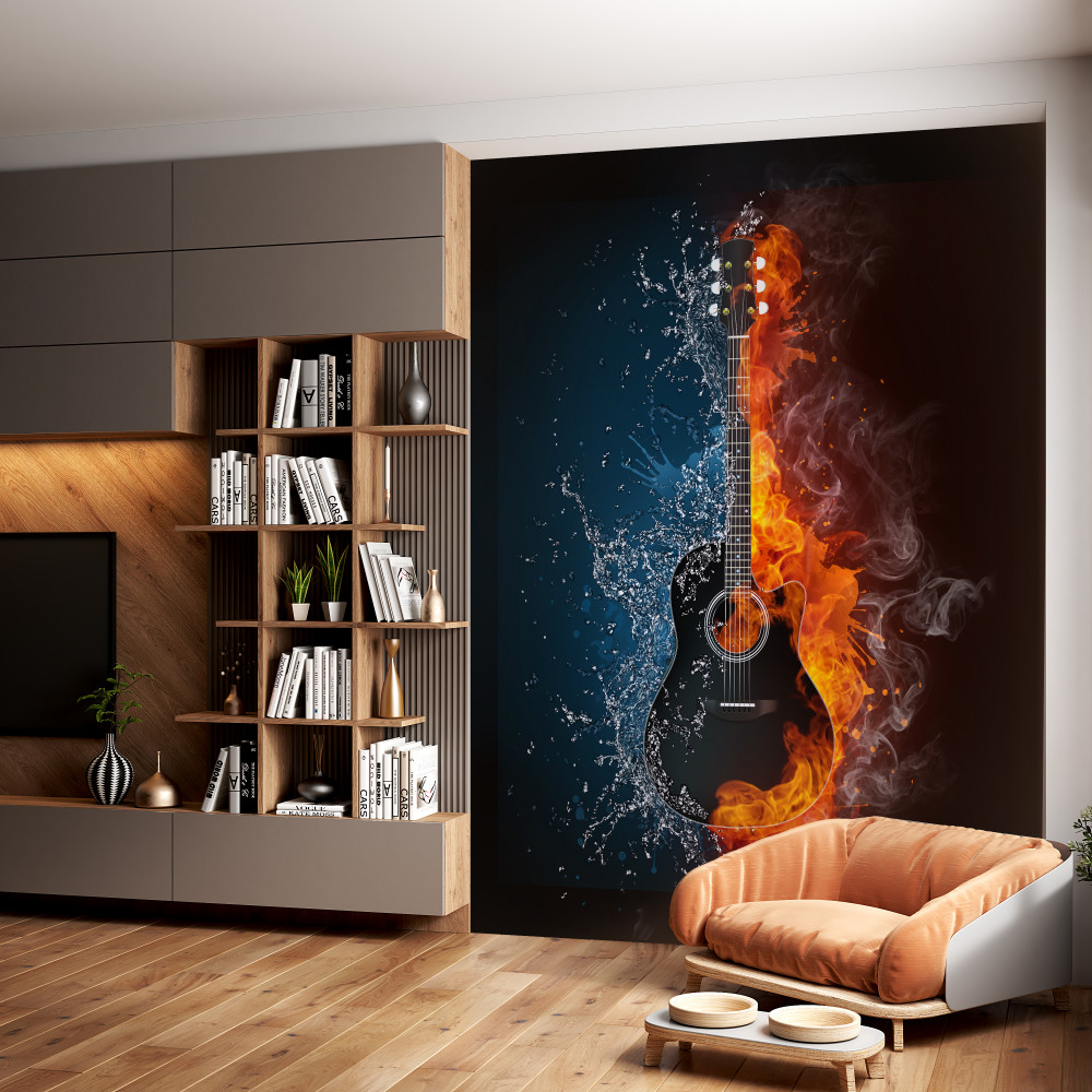 Fototapeta gitara w wodzie i w ogniu